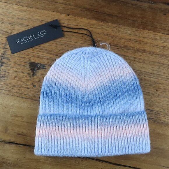 RACHEL ZOE BLUE & PINK OMBRE WINTER BEANIE HAT NEW WITH TAGS - Picture 1 of 4